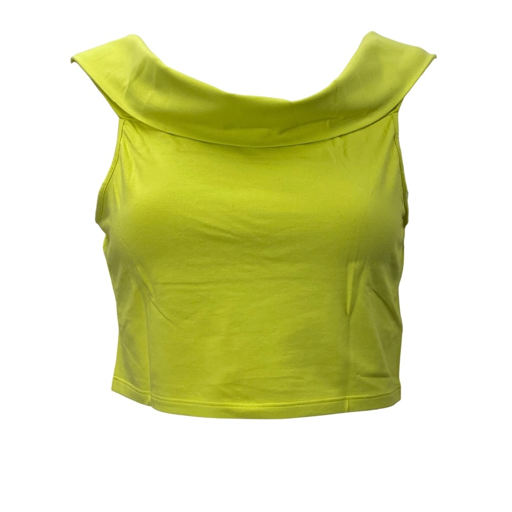 Victoria's Secret Bra Topsโ Neon Yellow Cowl Off Shoulder Crop Top L NWT